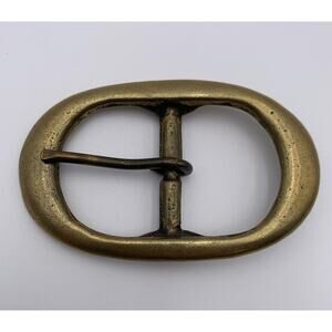 Solid Brass Belt Buckle 1970's Hippie Western Patina Vintage